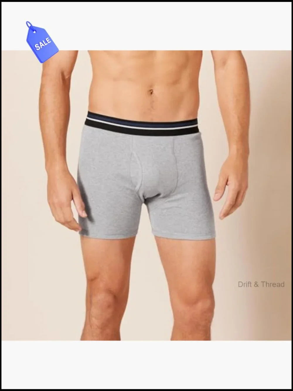 Men's Soft Cotton Boxer Briefs 5-Pack Tag-Free Underwear